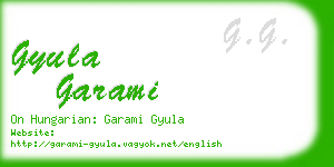 gyula garami business card